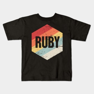 Retro Ruby Programming Icon Kids T-Shirt